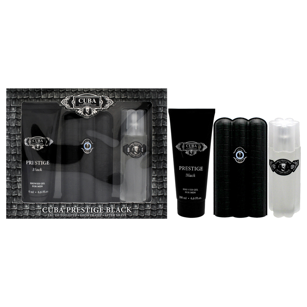 Cuba Prestige Black by Cuba Men 3 Pc Gift Set